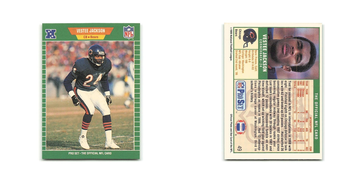 Vestee Jackson 1989 Pro Set #49 Chicago Bears Football Card NM