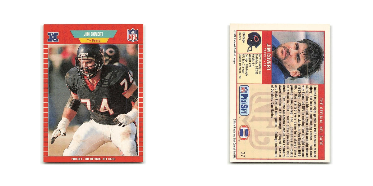 Jim Covert 1989 Pro Set #37 Chicago Bears Football Card NM