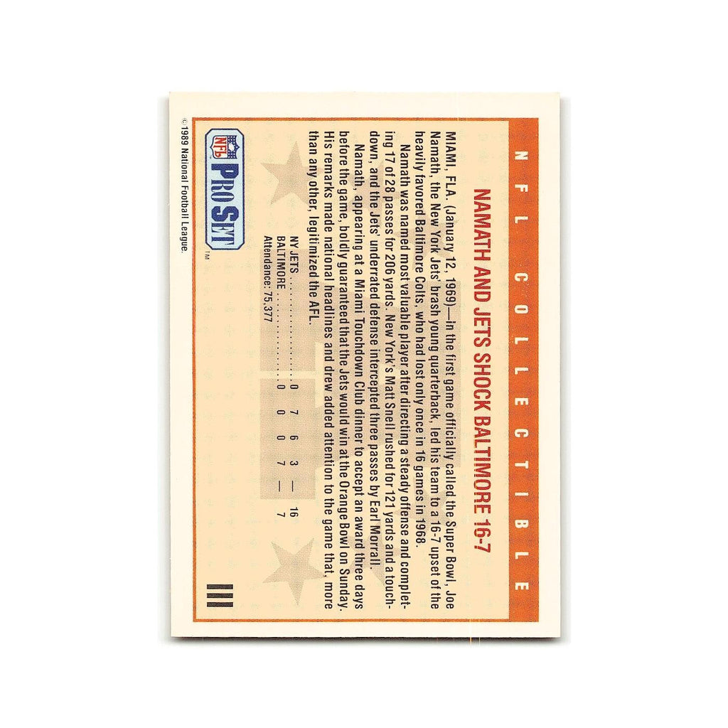 Super Bowl 1989 Pro Set #III New York Jets/Baltimore Colts Football Card NM