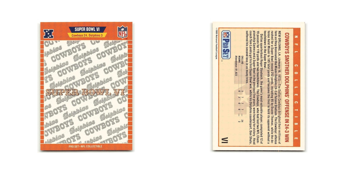 Super Bowl 1989 Pro Set #VI Miami Dolphins Football Card NM
