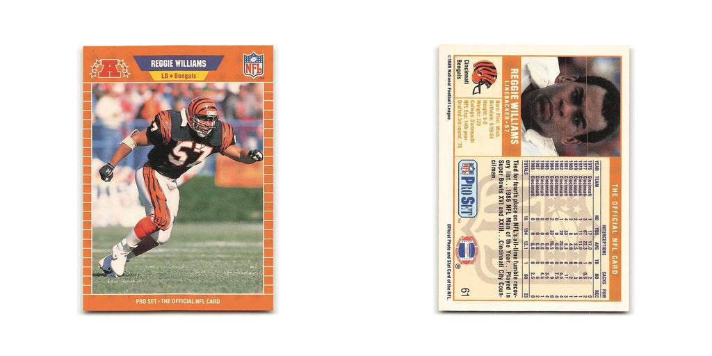Reggie Williams 1989 Pro Set #61 Cincinnati Bengals Football Card NM