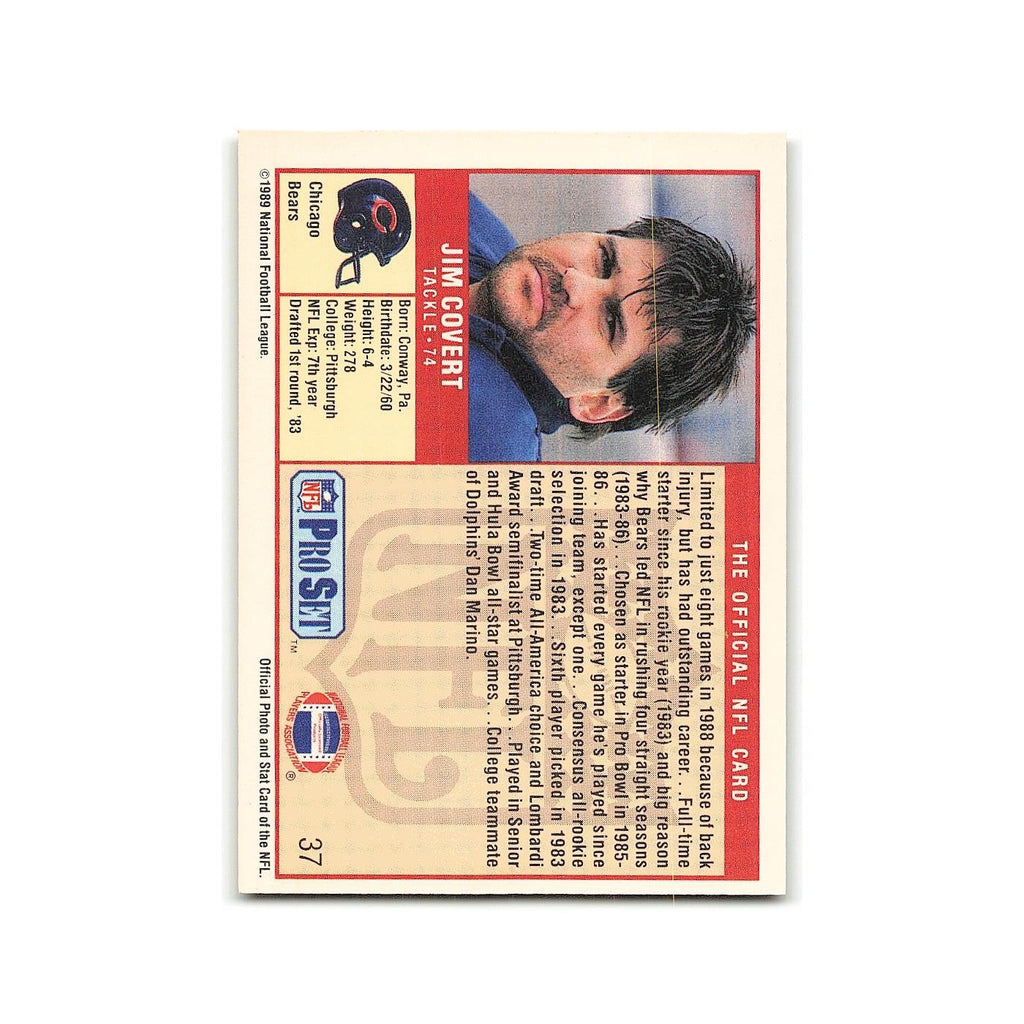 Jim Covert 1989 Pro Set #37 Chicago Bears Football Card NM