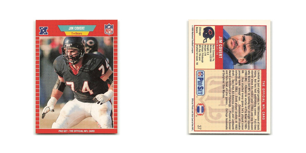 Jim Covert 1989 Pro Set #37 Chicago Bears Football Card NM