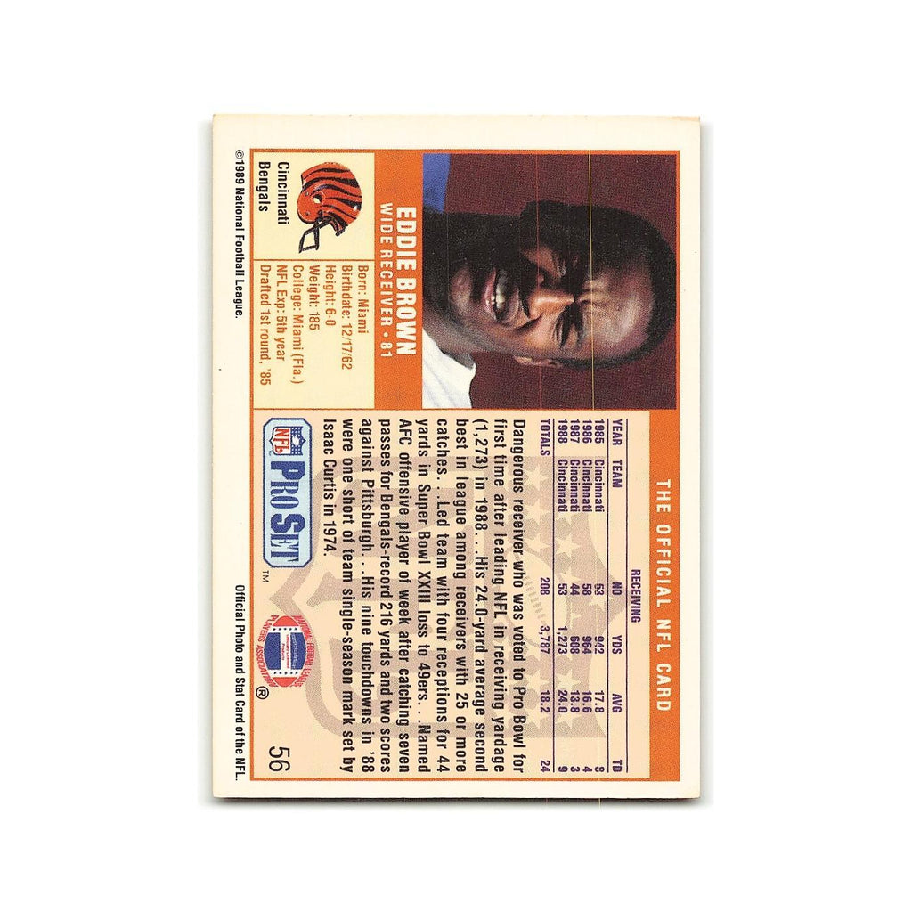 Eddie Brown 1989 Pro Set #56 Cincinnati Bengals Football Card NM