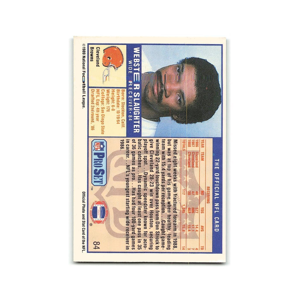 Webster Slaughter 1989 Pro Set #84 Cleveland Browns Football Card NM