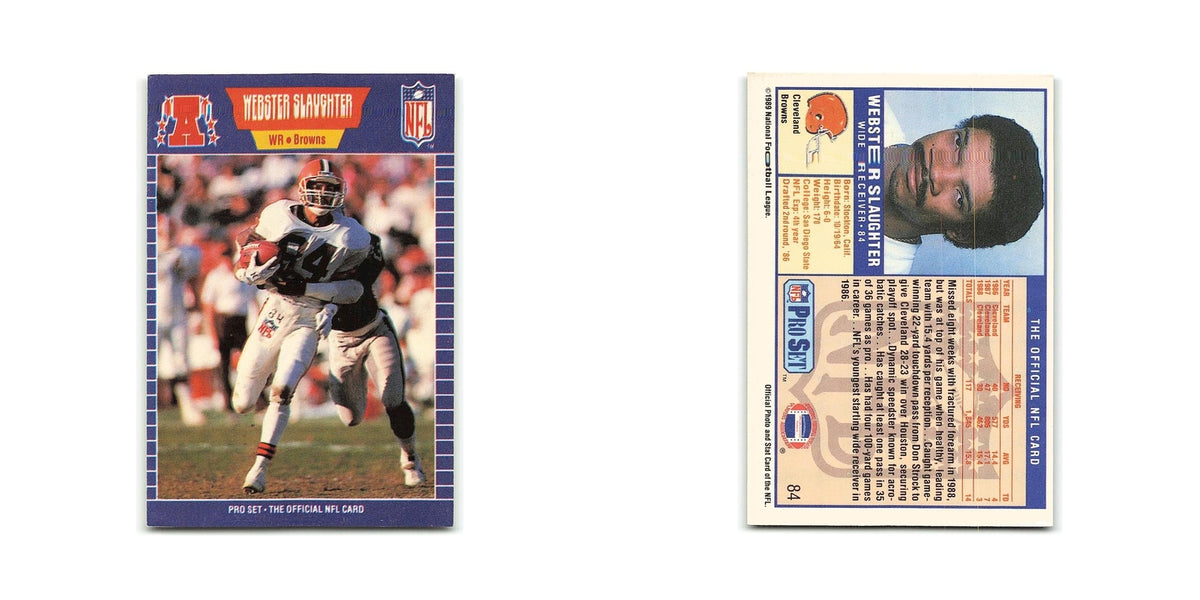 Webster Slaughter 1989 Pro Set #84 Cleveland Browns Football Card NM