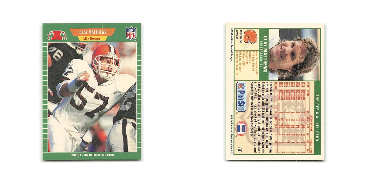 Clay Matthews 1989 Pro Set #80 Cleveland Browns Football Card NM