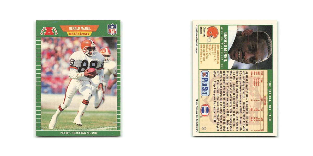 Gerald McNeil 1989 Pro Set #81 Cleveland Browns Football Card NM