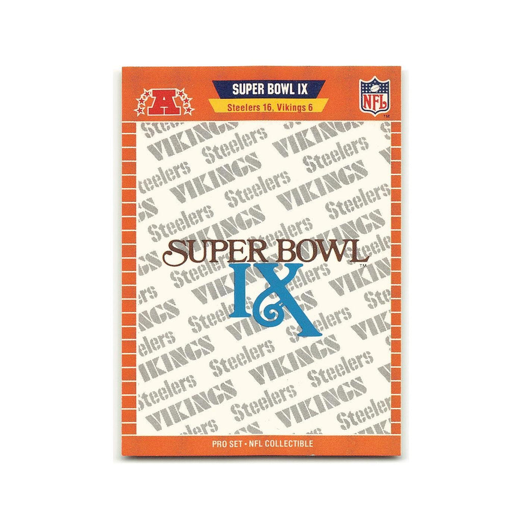 Super Bowl IX 1989 Pro Set #IX Pittsburgh Steelers/Minnesota Vikings NM
