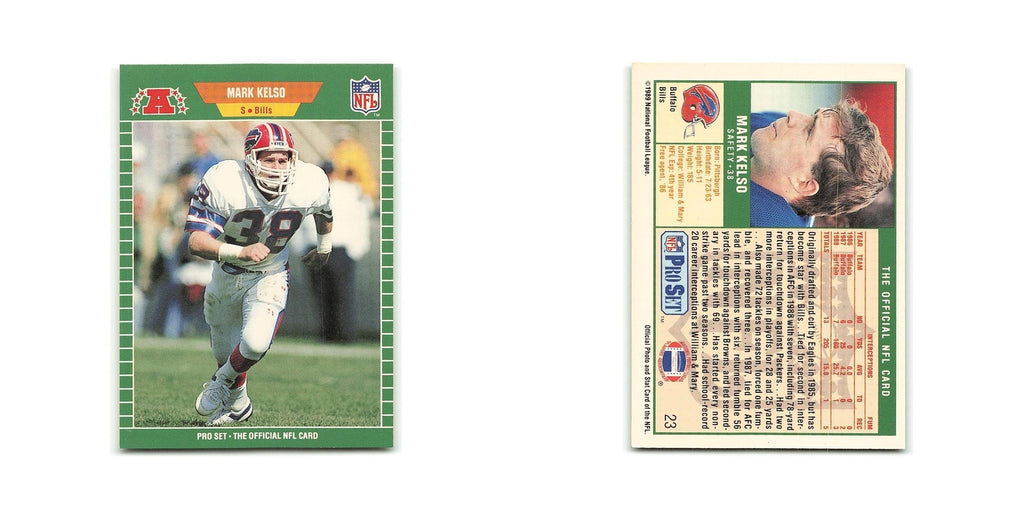 Mark Kelso 1989 Pro Set #23 Buffalo Bills Football Card NM