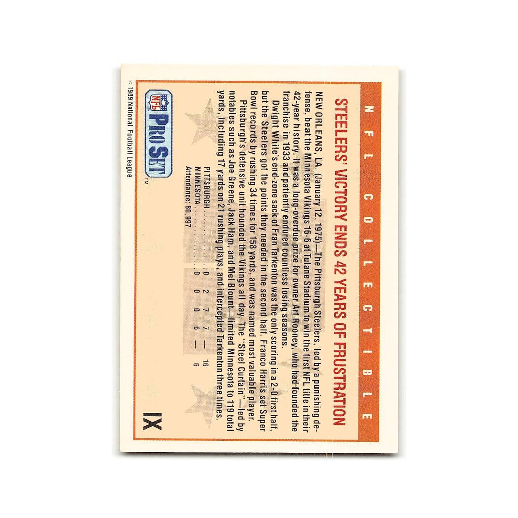 Super Bowl IX 1989 Pro Set #IX Pittsburgh Steelers/Minnesota Vikings NM