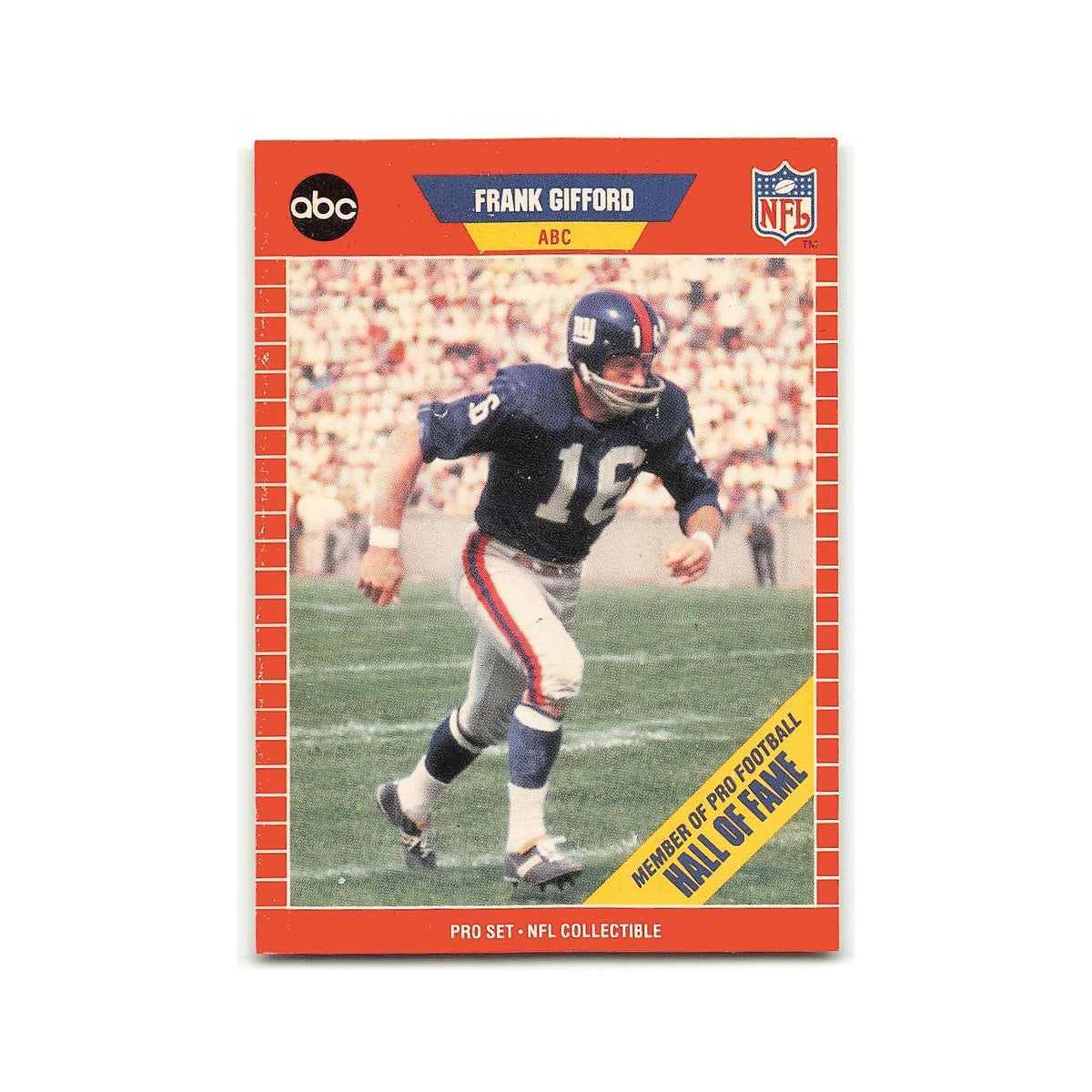 Frank Gifford 1989 Pro Set Announcers #2 New York Giants Football Card NM