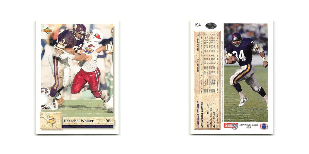 Herschel Walker 1992 Upper Deck #194 Minnesota Vikings Football Card NM