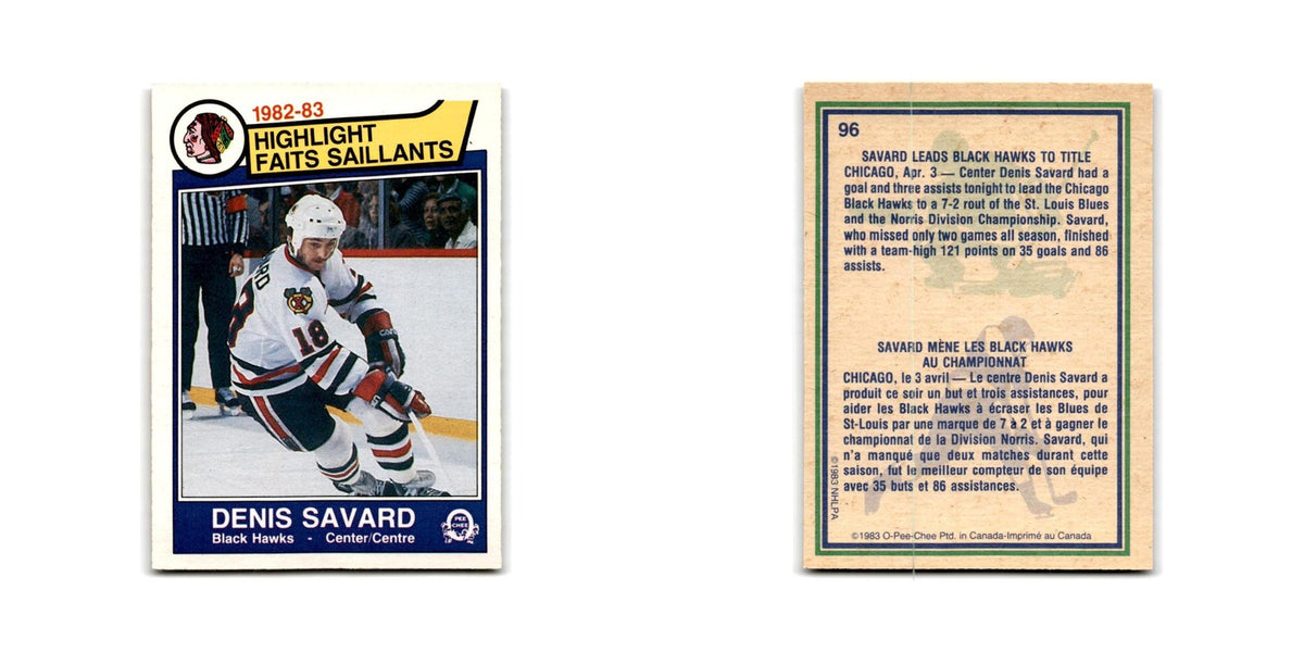 1983 O-Pee-Chee Denis Savard Chicago Blackhawks #96