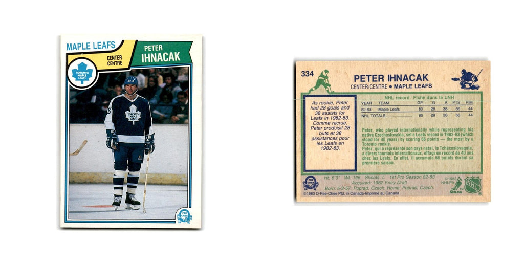 1983 O-Pee-Chee Peter Ihnacak RC Toronto Maple Leafs #334