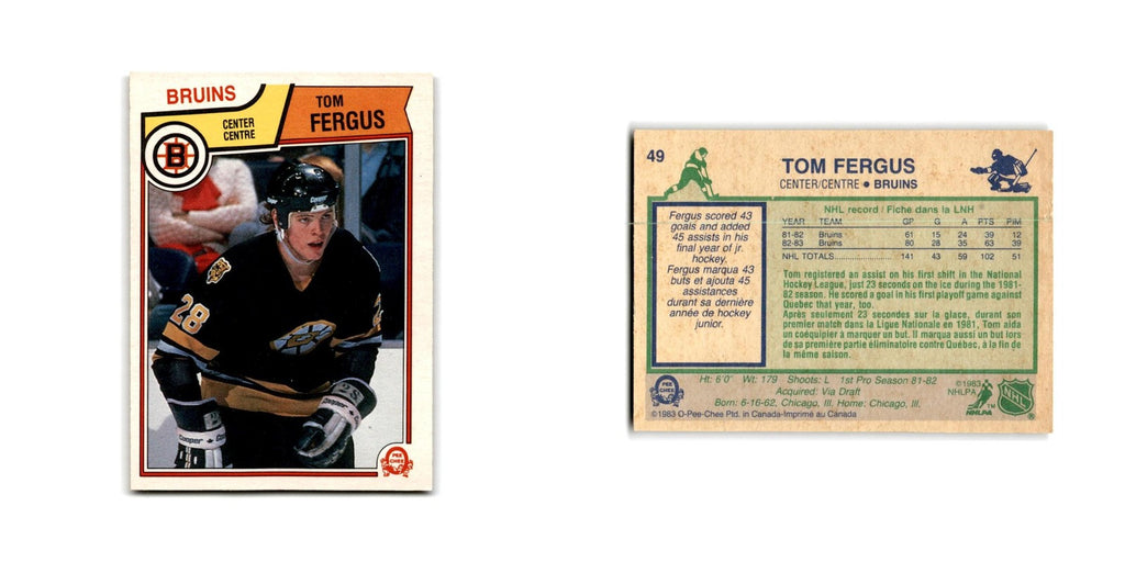 1983 O-Pee-Chee Tom Fergus Boston Bruins #49