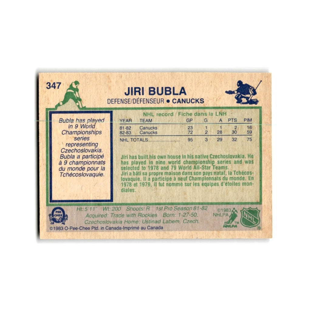 1983 O-Pee-Chee Jiri Bubla RC Vancouver Canucks #347
