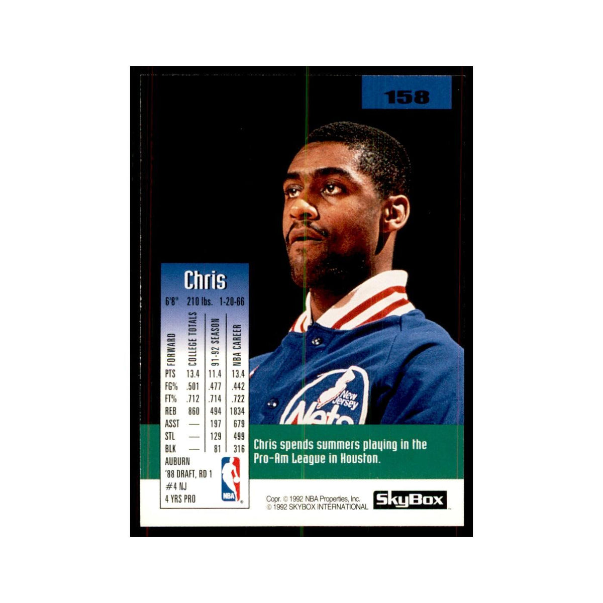1992 SkyBox Chris Morris Basketball Cards #158