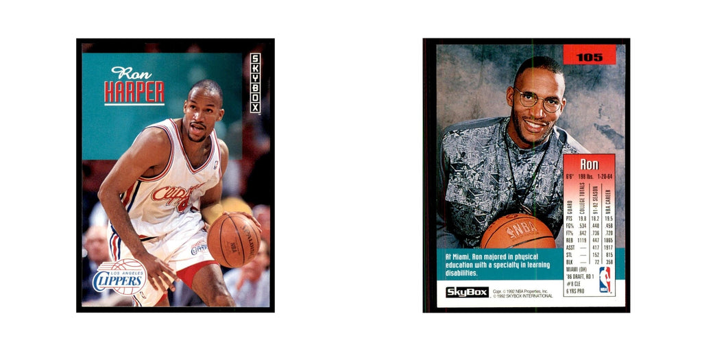 1992 SkyBox Ron Harper Basketball Cards #105