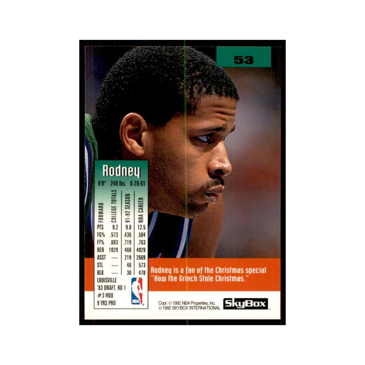 1992 SkyBox Rodney McCray Basketball Cards #53