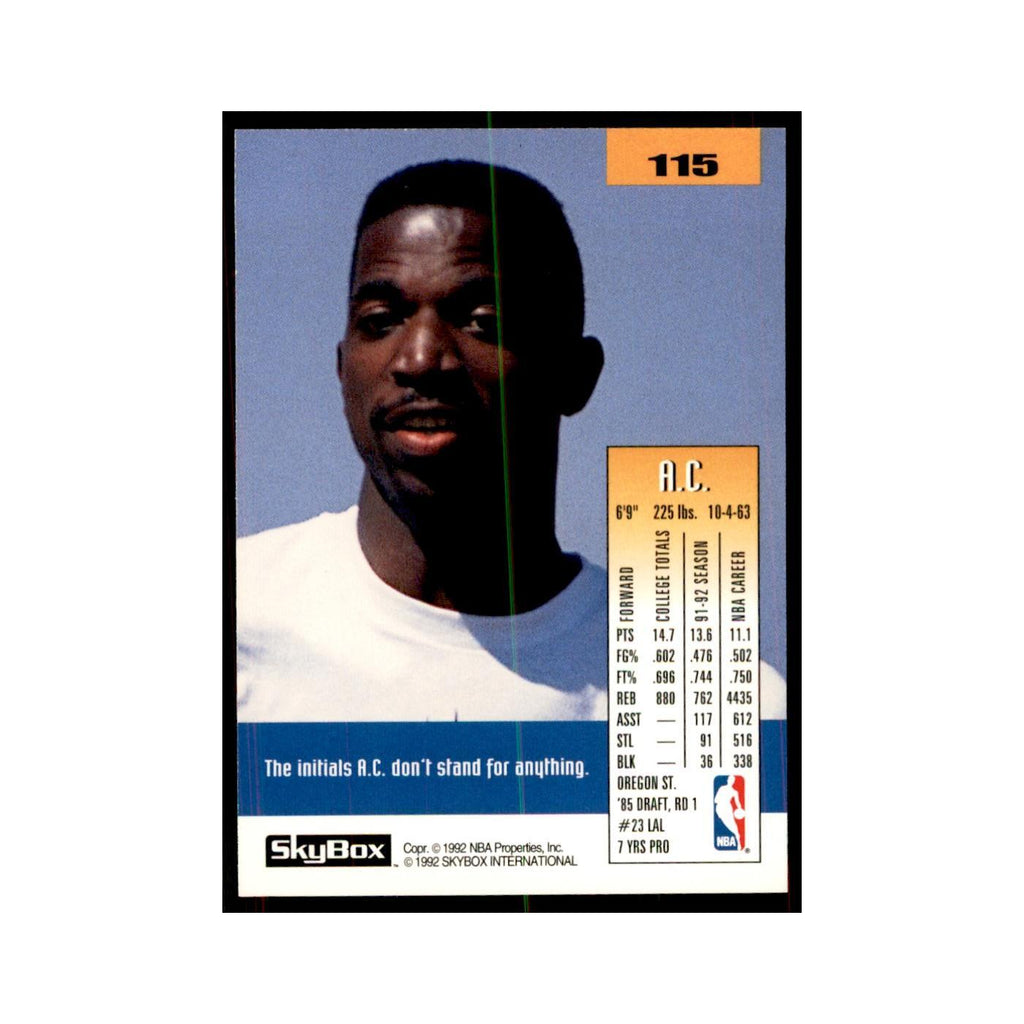 1992 SkyBox A.C. Green Basketball Cards #115
