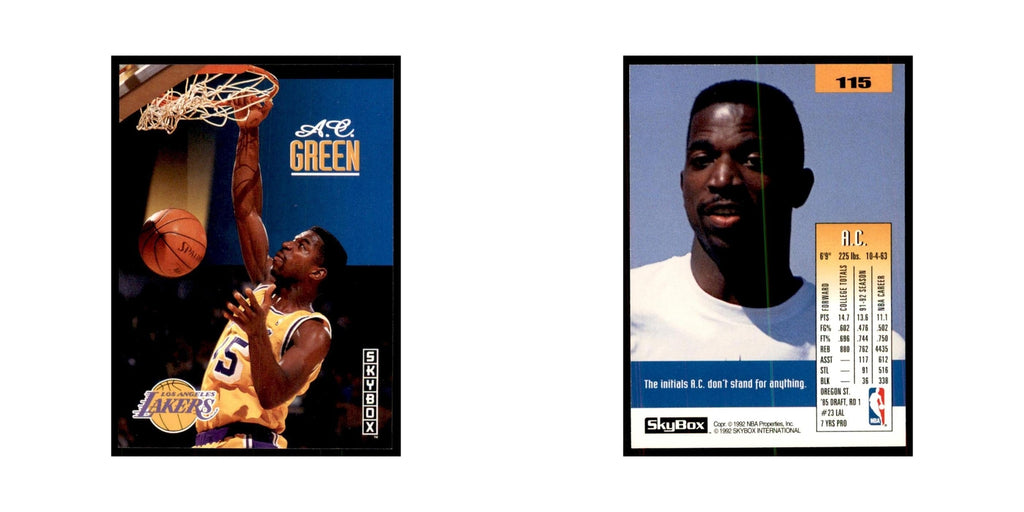 1992 SkyBox A.C. Green Basketball Cards #115