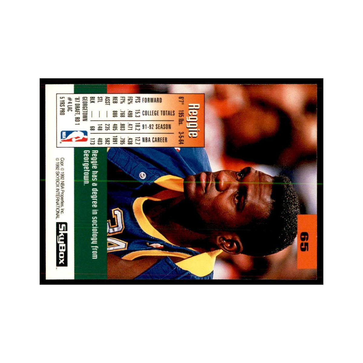 1992 SkyBox Reggie Williams Basketball Cards #65