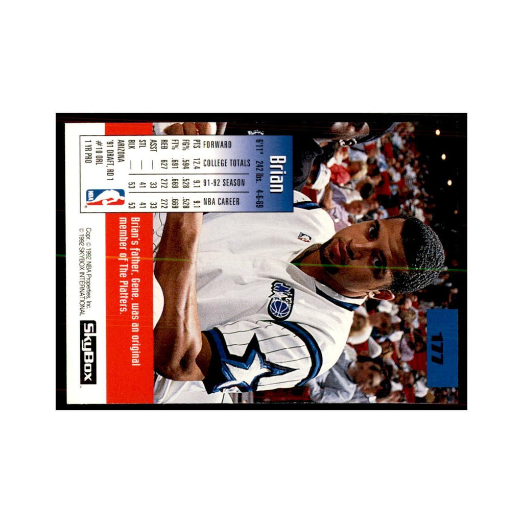 1992 SkyBox Brian Williams Basketball Cards #177