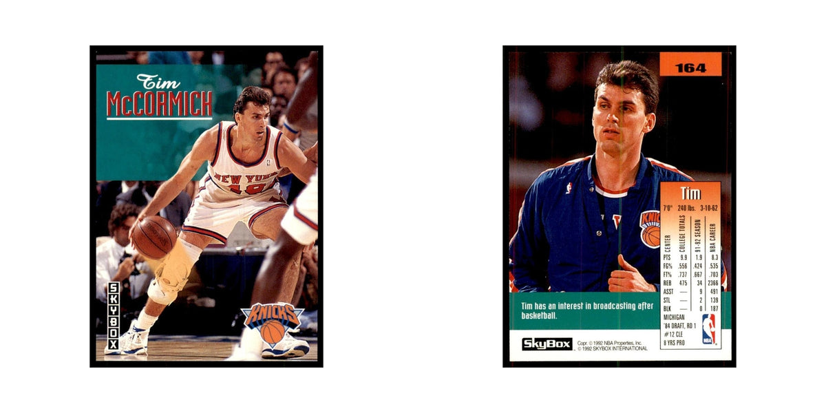 1992 SkyBox Tim McCormick Basketball Cards #164