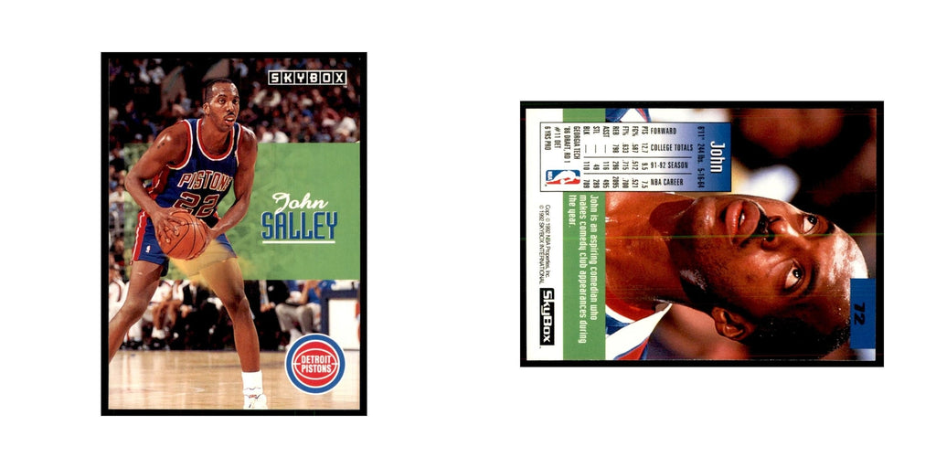 1992 SkyBox John Salley Basketball Cards #72