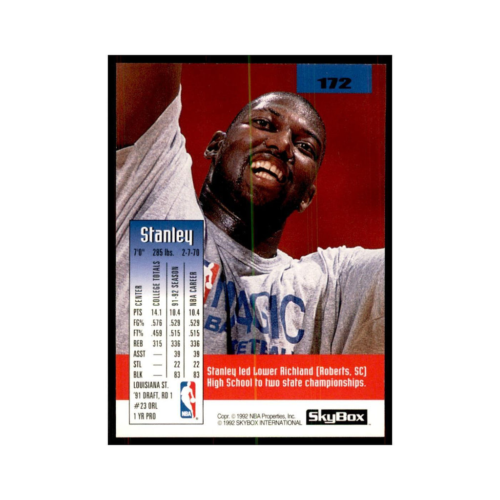 1992 SkyBox Stanley Roberts Basketball Cards #172