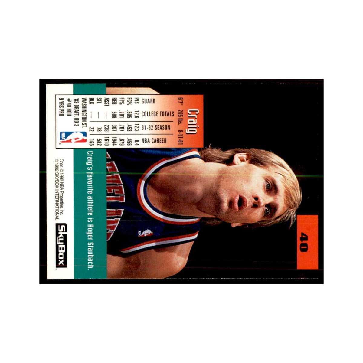 1992 SkyBox Craig Ehlo Basketball Cards #40