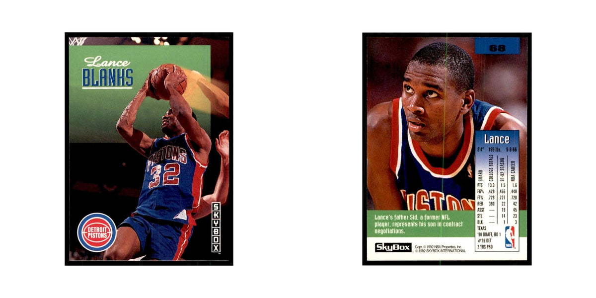 1992 SkyBox Lance Blanks Basketball Cards #68
