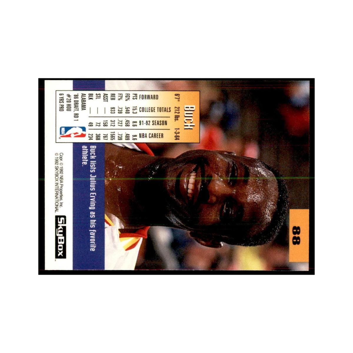 1992 SkyBox Buck Johnson Basketball Cards #88