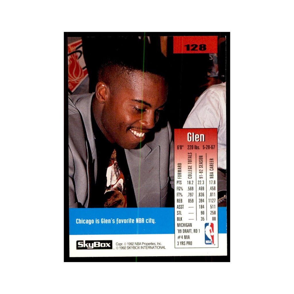 1992 SkyBox Glen Rice Basketball Cards #128