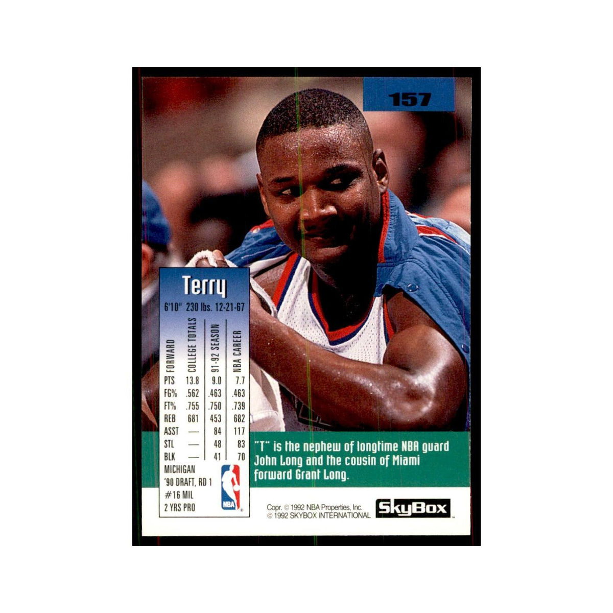 1992 SkyBox Terry Mills Basketball Cards #157