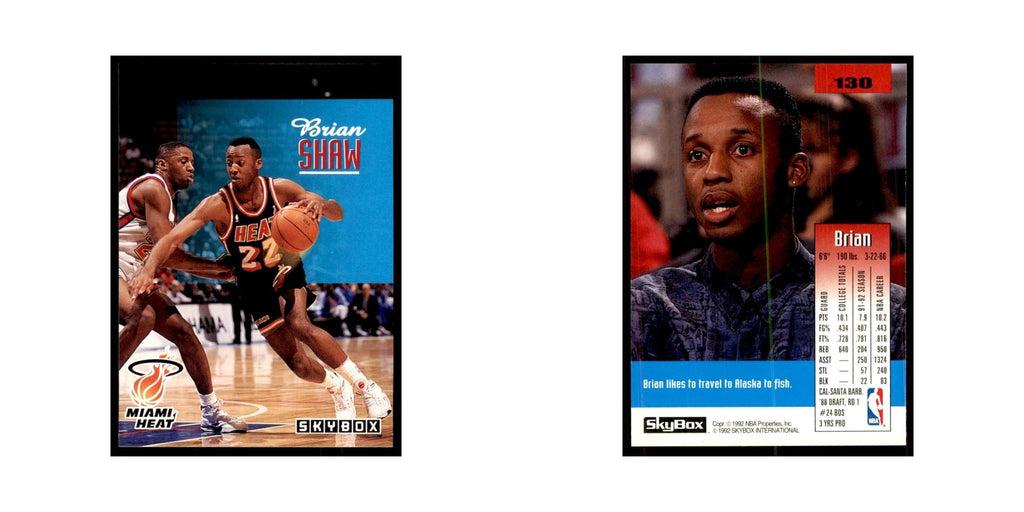 1992 SkyBox Brian Shaw Basketball Cards #130