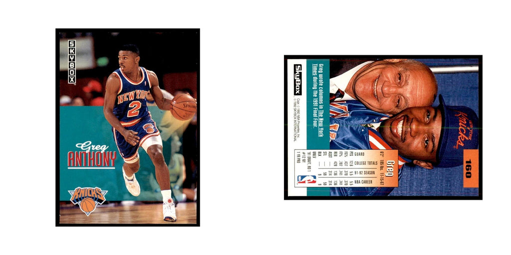 1992 SkyBox Greg Anthony Basketball Cards #160