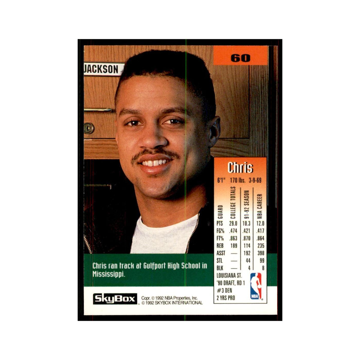 1992 SkyBox Chris Jackson Basketball Cards #60