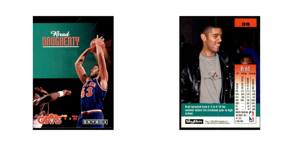 1992 SkyBox Brad Daugherty Basketball Cards #39