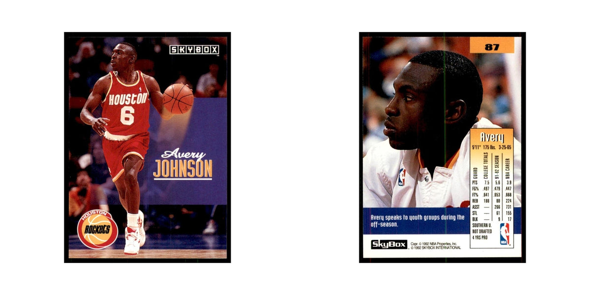 1992 SkyBox Avery Johnson Basketball Cards #87