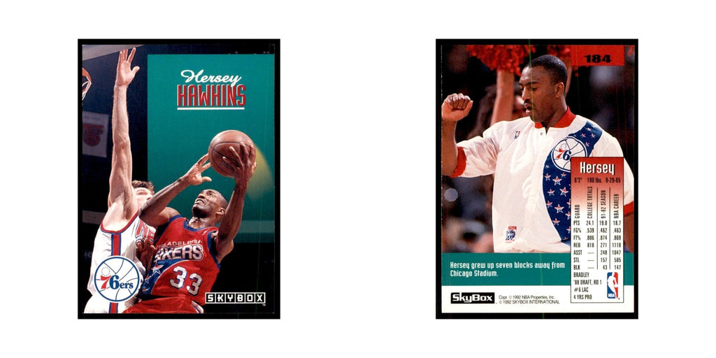 1992 SkyBox Hersey Hawkins Basketball Cards #184