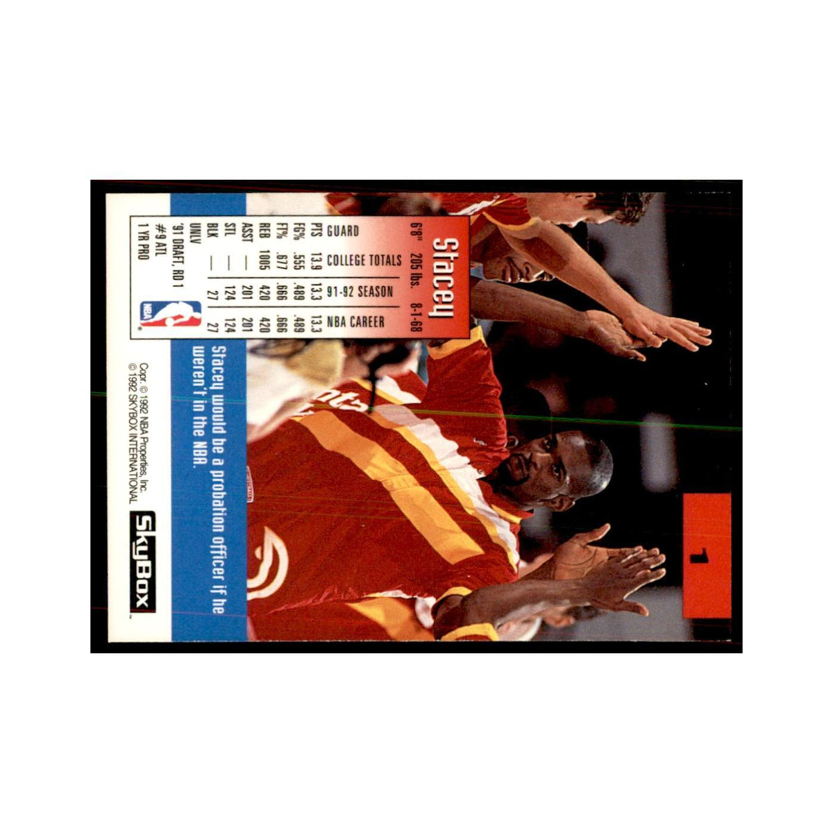 1992 SkyBox Stacey Augmon Basketball Cards #1
