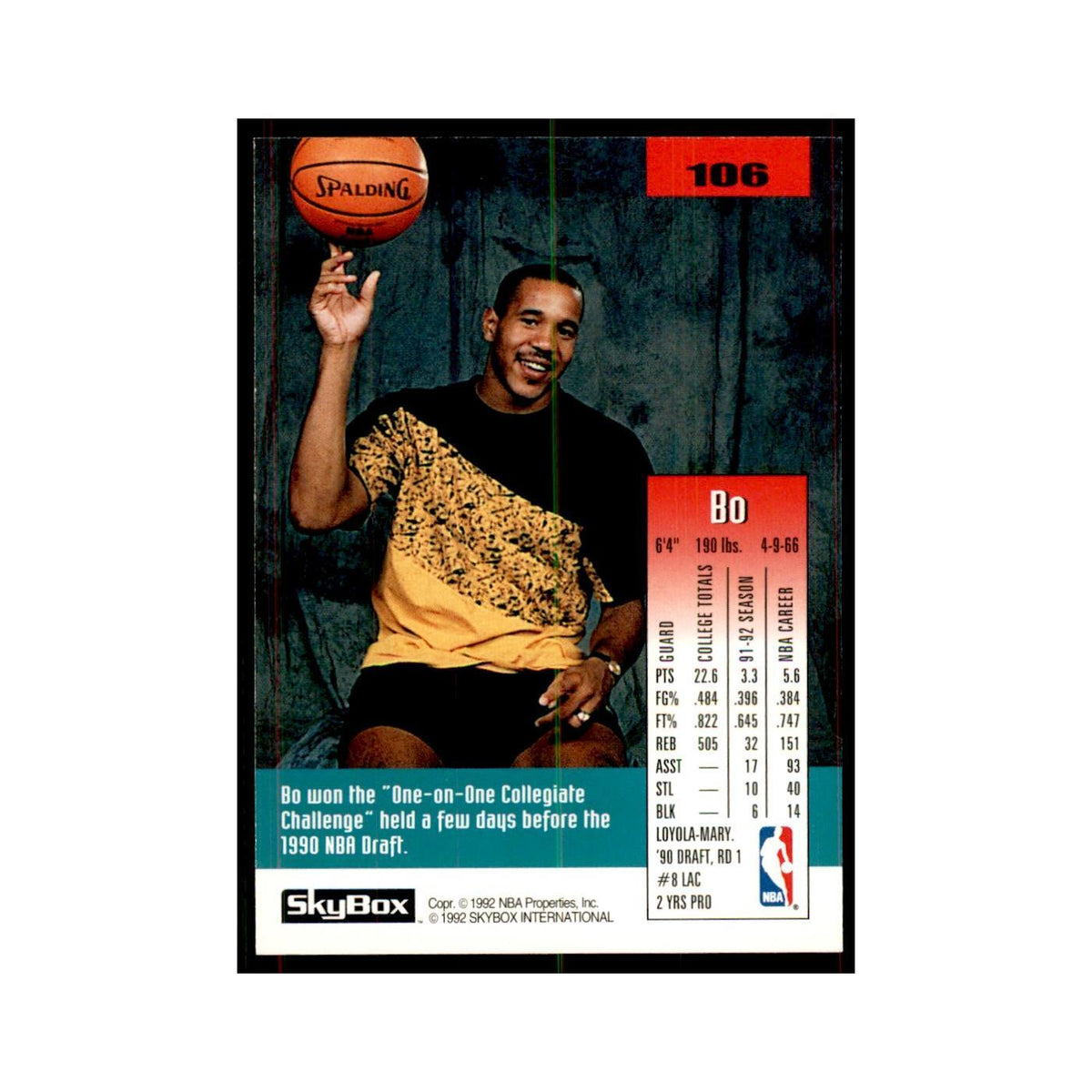 1992 SkyBox Bo Himble Basketball Cards #106