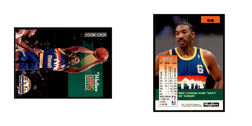 1992 SkyBox Walter Davis Basketball Cards #58