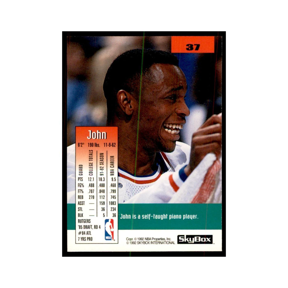 1992 SkyBox John Battle Basketball Cards #37
