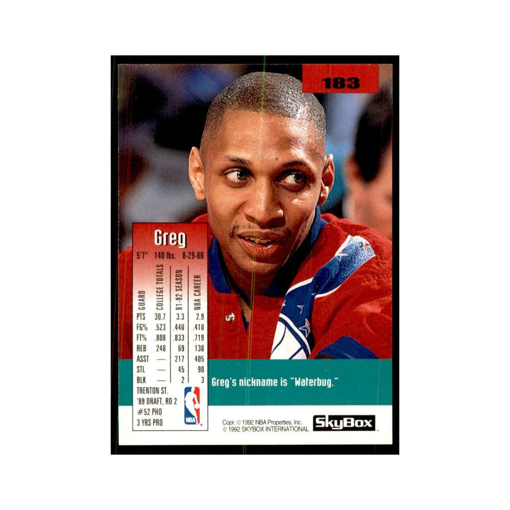 1992 SkyBox Greg Grant Basketball Cards #183