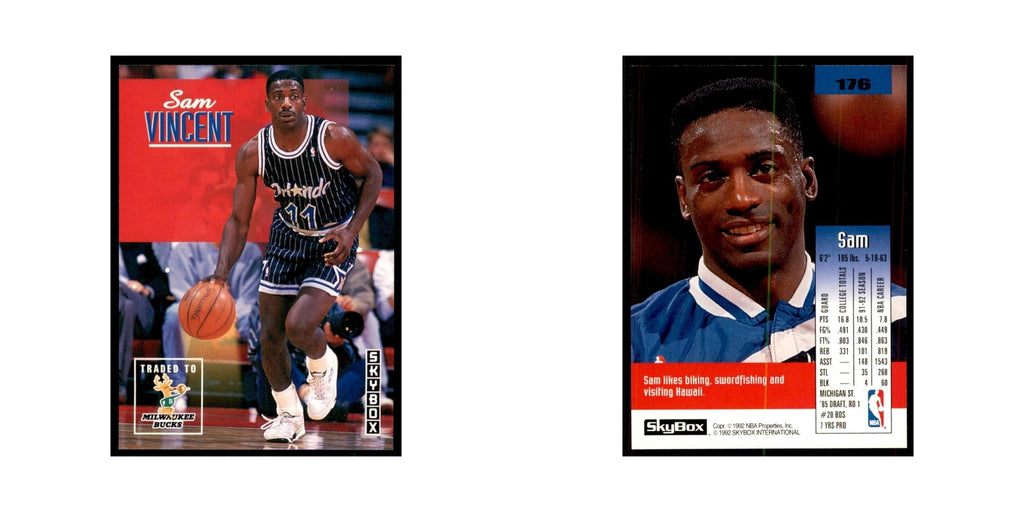 1992 SkyBox Sam Vincent Basketball Cards #176