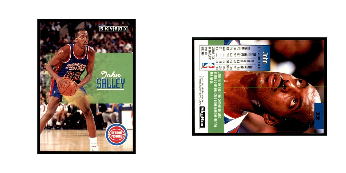 1992 SkyBox John Salley Basketball Cards #72