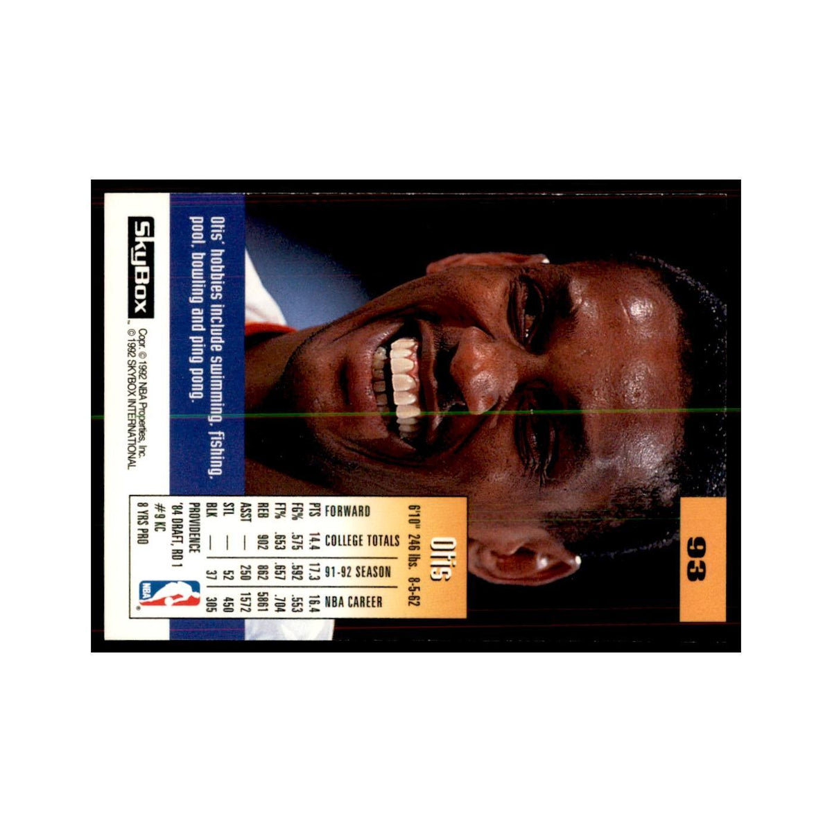 1992 SkyBox Otis Thorpe Basketball Cards #93
